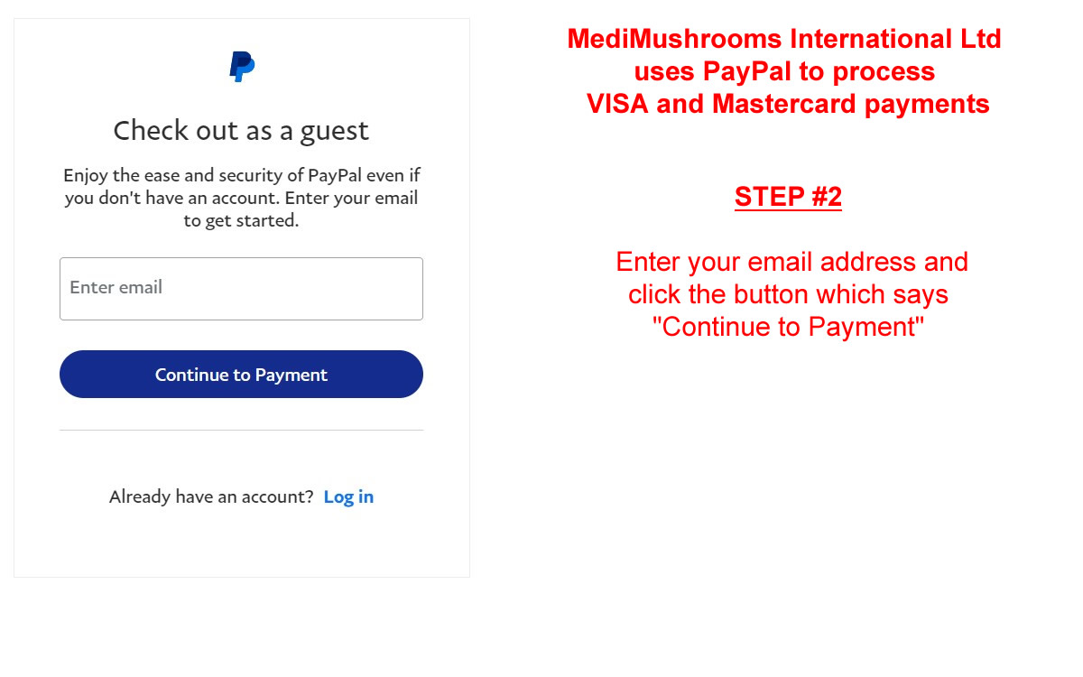 Pay MediMushrooms With PayPal - Step 02